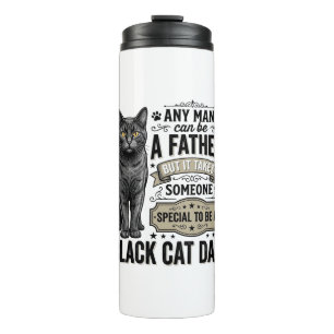 Black Cat Dad Vintage Engraving T-Shirt Design_1 Thermal Tumbler