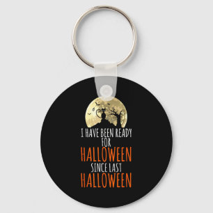 Black cat dead tree ready for halloween  keychain