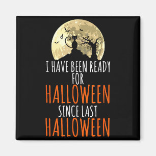 Black cat dead tree ready for halloween magnet
