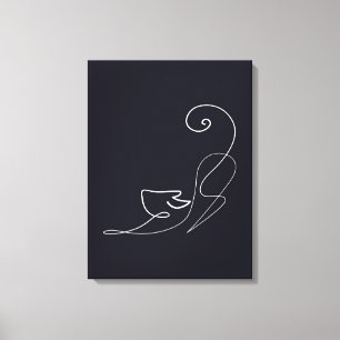 Black Cat Design   Cute Cat  Canvas Print
