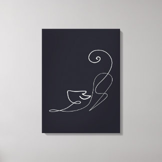 Black Cat Design | Cute Cat Canvas Print