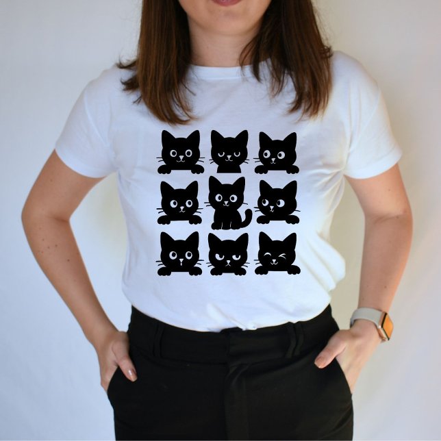 Black Cat Design Elegant and Playful Art for Cat T T-Shirt (Creator Uploaded)