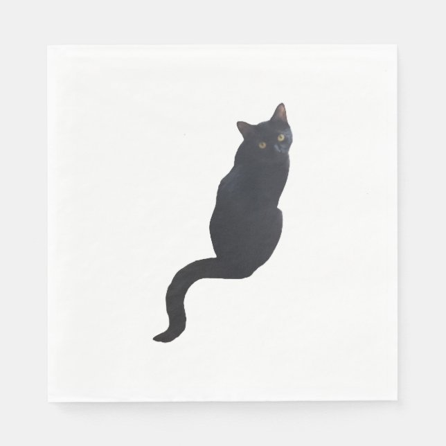 Black cat design  napkin (Front)