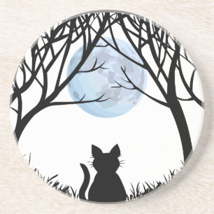 Black Cat Dessous de verre Fat Cat Art Deco Cadeau