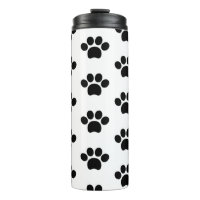 Black cat dog paw print cute on white