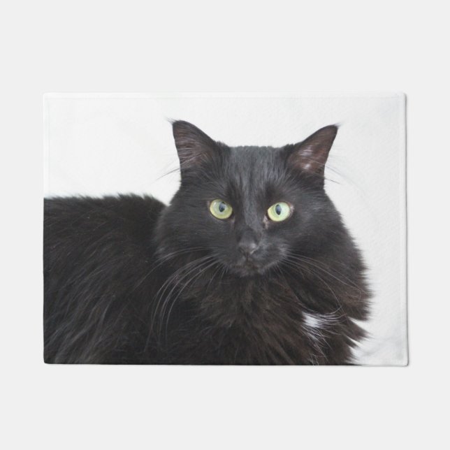 Black Cat Door Mat (Front)