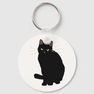 Black Cat Drawing Cute Black Cat Cat Mom Cat Lover Keychain