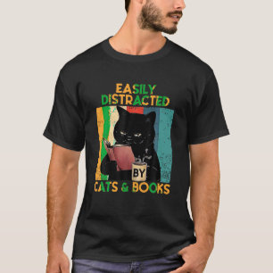 Black Cat Drink Coffee Easily Distracted By Cats A T-Shirt