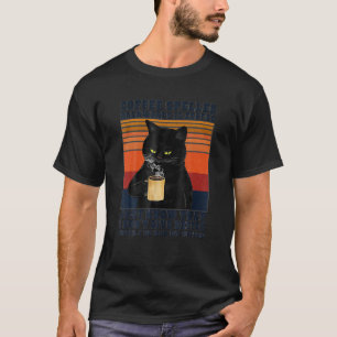 Black Cat Drinks Coffee Spelled Backwards Is Eeffo T-Shirt