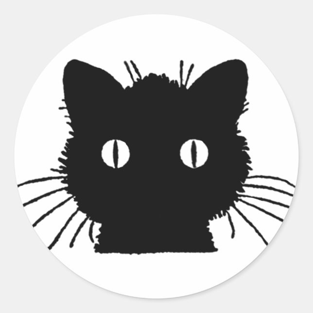 Black cat - E.G. Lutz Classic Round Sticker (Front)