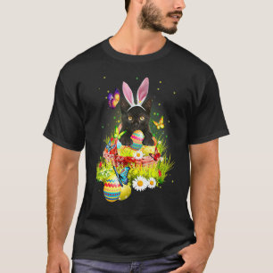 Black Cat Easter Day Bunny Eggs Costume Mens Wom T-Shirt