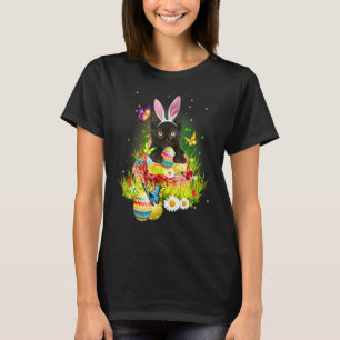 Black Cat Easter Day Bunny Eggs Costume Mens Women T-Shirt