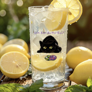 Black Cat Easter Eggs Hunt Holiday Yellow Glass