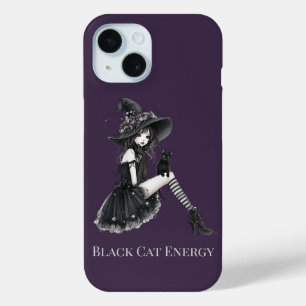Black Cat Energy Gothic Witch Phone Case
