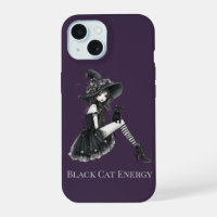 Black Cat Energy Gothic Witch Phone Case