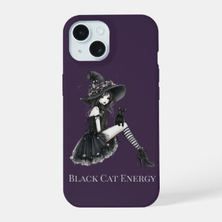 Black Cat Energy Gothic Witch Phone Case