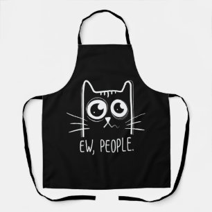 Black Cat Ew People Funny Cat Lover Apron