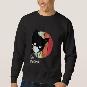 Black Cat Ew People Graphic Dark Colour Sweatshirt