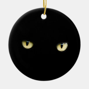 Black Cat Eyes Cat Eye Macro Ceramic Ornament