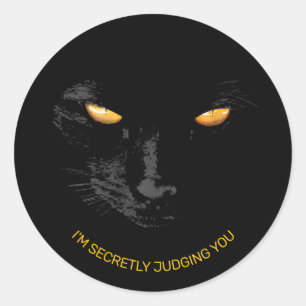Black Cat Eyes funny customizable Classic Round Sticker