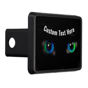 Black Cat Eyes Funny Hitch Cover with Custom Text