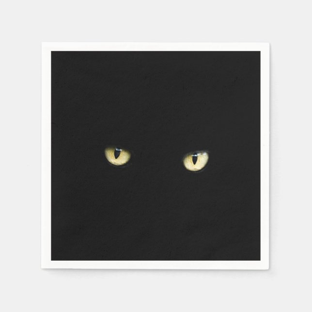 Black Cat Eyes | Halloween Napkin (Front)