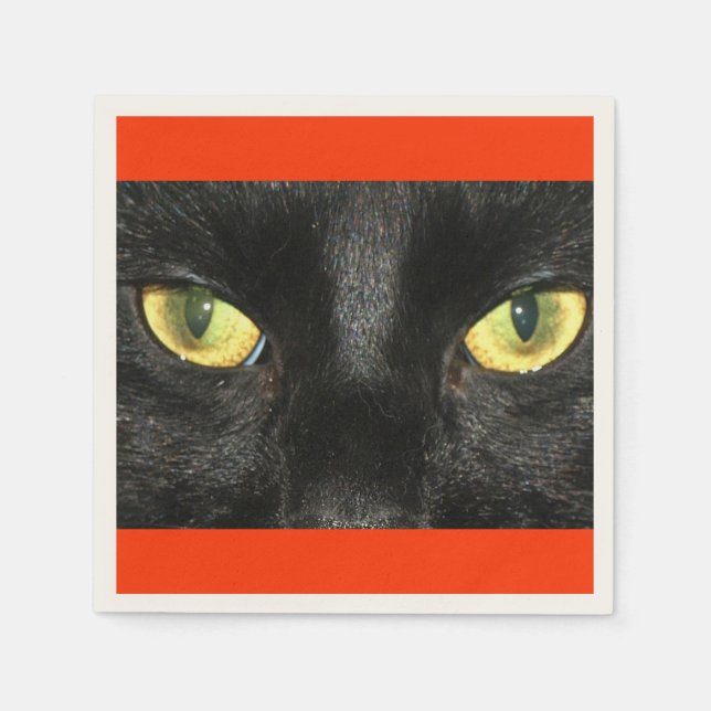 Black Cat Eyes Napkin (Front)