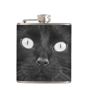 Black Cat Face - Flask