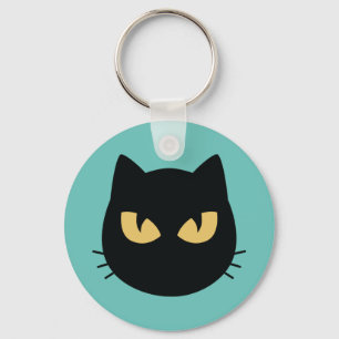 Black Cat face  Keychain