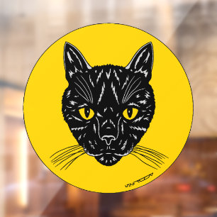 Black Cat Face Window Cling