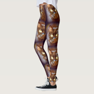 black cat faces leggings