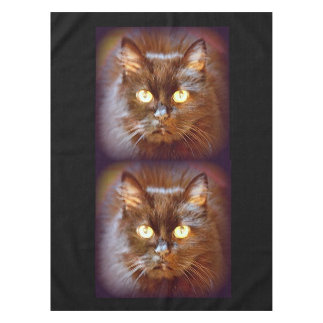 black cat faces tablecloth (Front)
