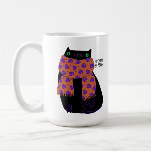 Black Cat Fall Season Halloween Spooky Cute Coffee Mug