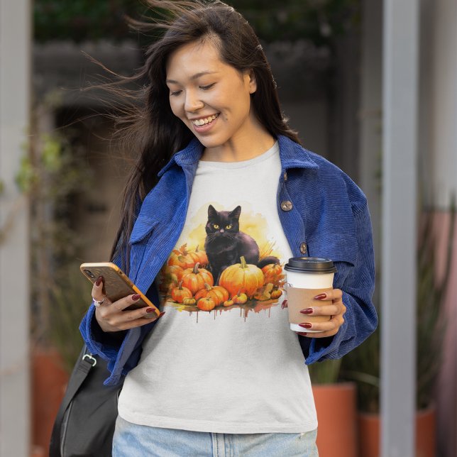 Black Cat Fall  T-Shirt (Creator Uploaded)