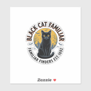 Black Cat Familiar Vintage Halloween Rescue Design