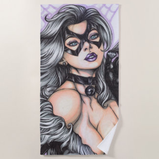 Black Cat ~ Felicia Hardy Beach Towel