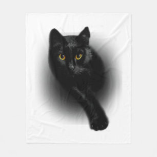 Black Cat Filing Nails Fleece Blanket