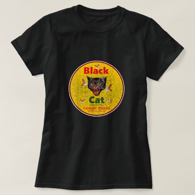 Black Cat firecrackers  T-Shirt (Design Front)
