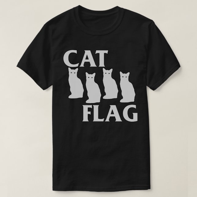 Black Cat Flag Black Flag Parody T-Shirt (Design Front)