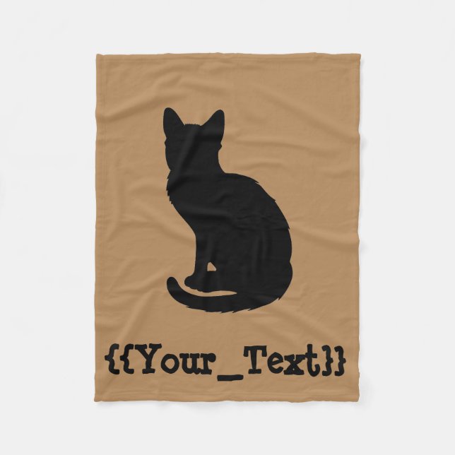 Black Cat Fleece Blanket (Front)