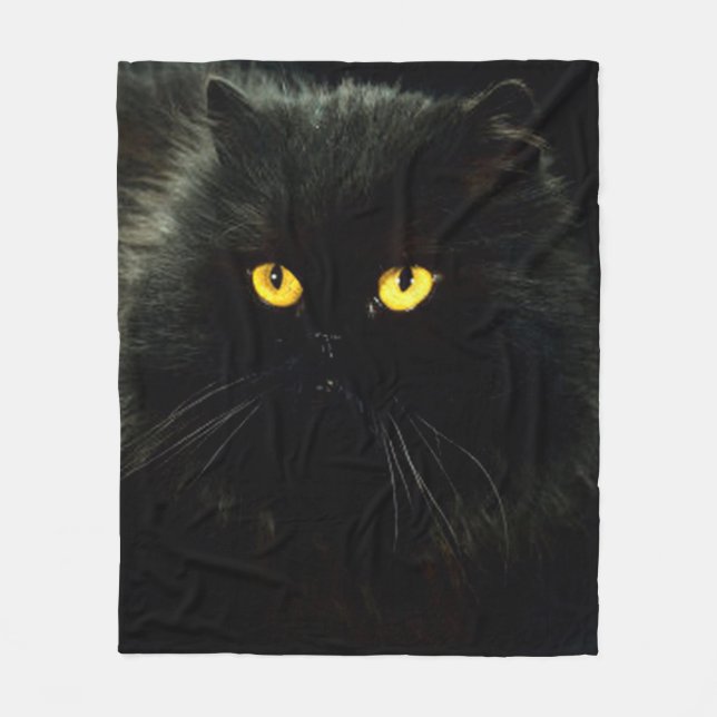 Black Cat Fleece Blanket (Front)