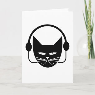 Black Cat FM Blank Greeting Card