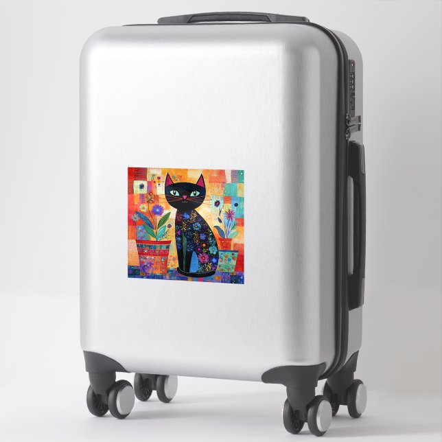 Black Cat Folk Art (Suitcase)
