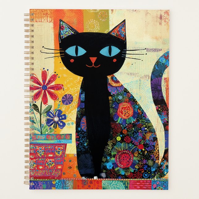 Black Cat Folk Art Planner (Front)