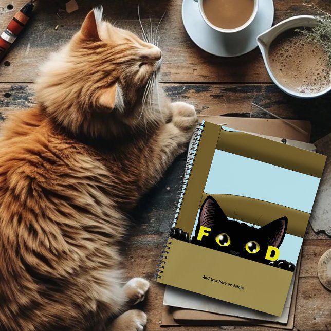 Black Cat Food Funny Notebook (Creator Uploaded)