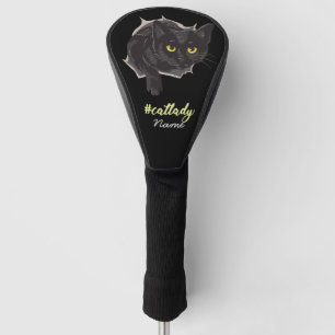 Black Cat for Cat Mom Golfer   Golf Head Cover