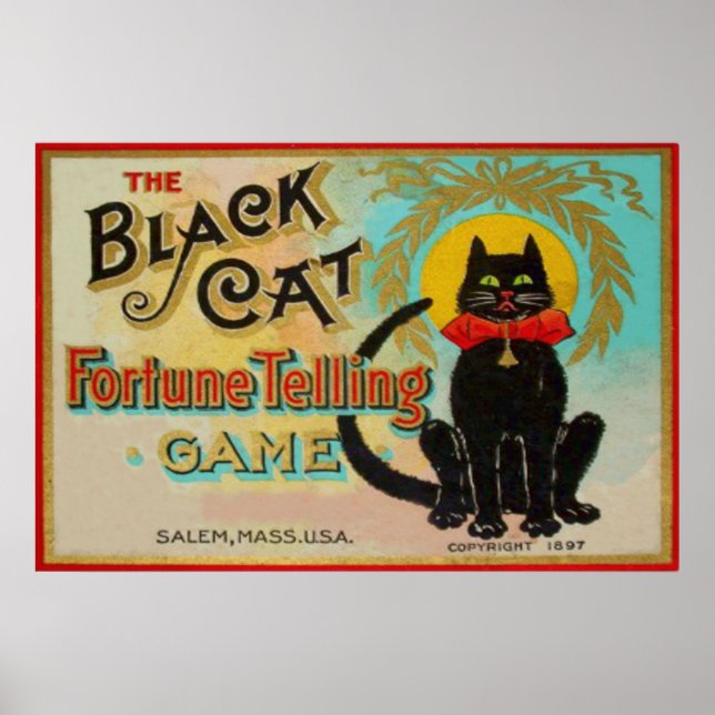 Black Cat Fortune Telling Game Poster (Front)