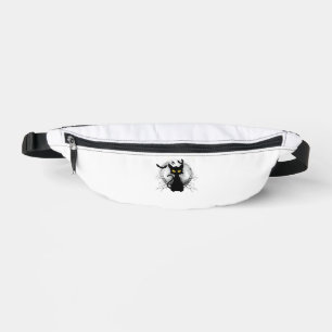Black Cat Full Moon Bats & Starry Night Halloween Fanny Pack