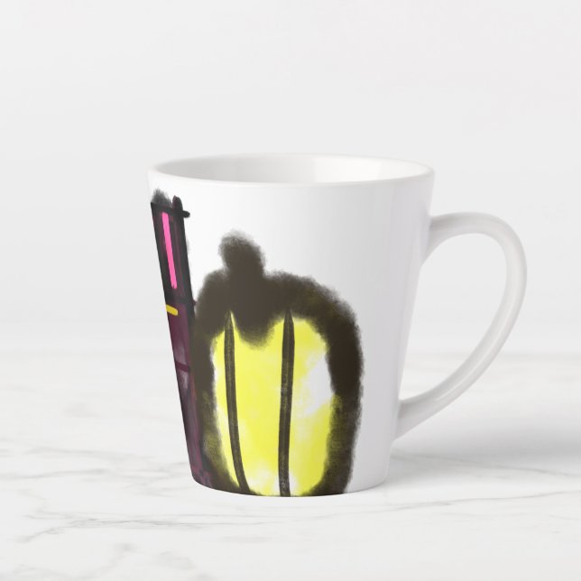 black cat fun latte mug (Right)