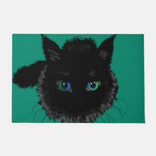 Black Cat Funny Doormat - Welcome